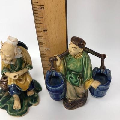 163:  Three Vintage Chinese Mud Men