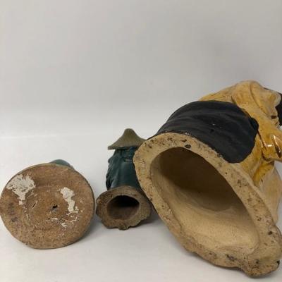 156:  Three Vintage Chinese Mud Men