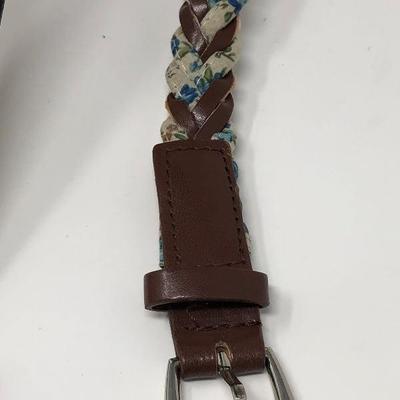 184: Assorted Belts Includes a Hand Made Polished Stone Buckle 