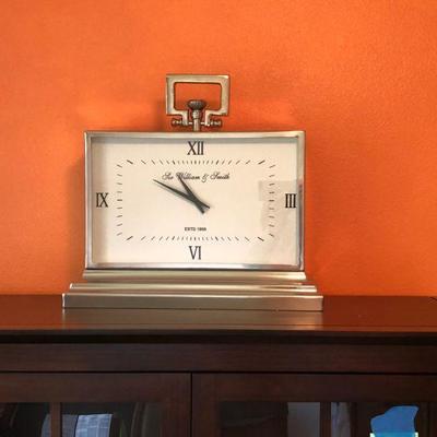 059:  Sir Williams & Smith Silver Toned Mantle Clock