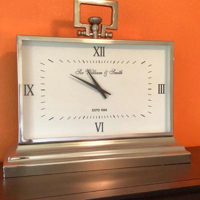 059:  Sir Williams & Smith Silver Toned Mantle Clock