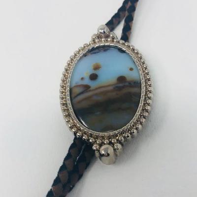 173:  Three Bolo Ties With Stone Inlay and Gold Toned Belt Buckle
