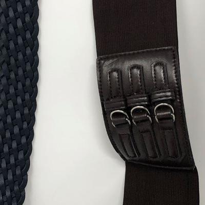 184: Assorted Belts Includes a Hand Made Polished Stone Buckle 
