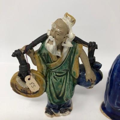 158:  Three Vintage Chinese Mud Men
