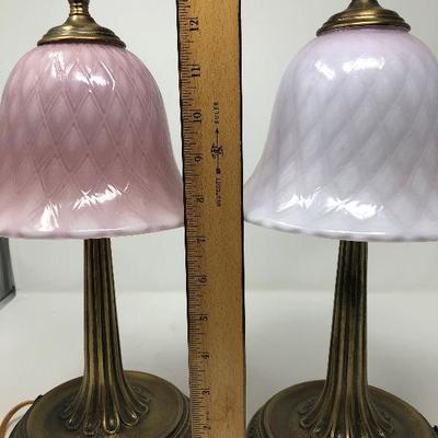 178: Set of 2 Metal Lamps with Glass Shades