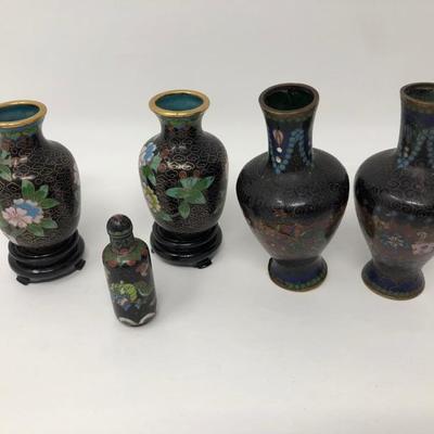 166:  Five Cloisonne' Miniature Vases 