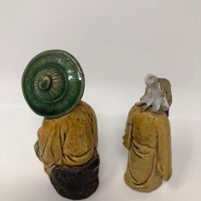 154:  Three Vintage Chinese Mud Men