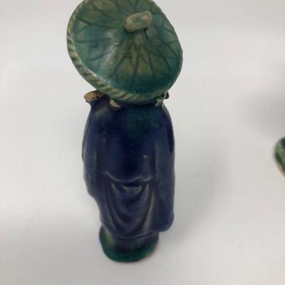 163:  Three Vintage Chinese Mud Men