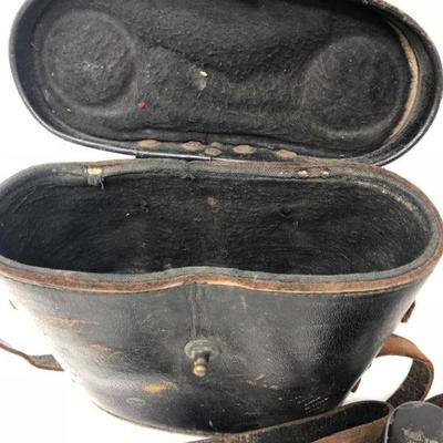 084:  U.S. Naval Mark 33 Vintage Binoculars With Leather Case