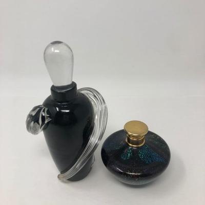 097:  Two's Company INC Handblown Glass Perfume Bottle Paperweight and Other