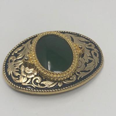 173:  Three Bolo Ties With Stone Inlay and Gold Toned Belt Buckle