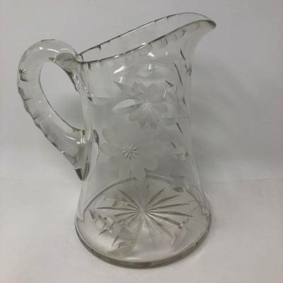 078:  Glass  Cut Crystal Pitchers and Vases