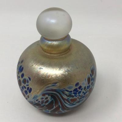 092:  Signed Perfume Glass Paperweight Bottle 1988