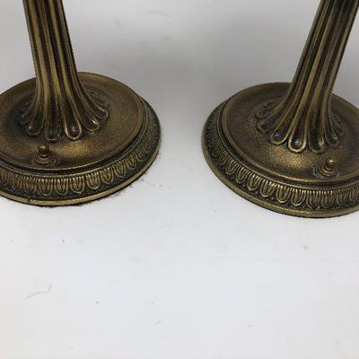 178: Set of 2 Metal Lamps with Glass Shades