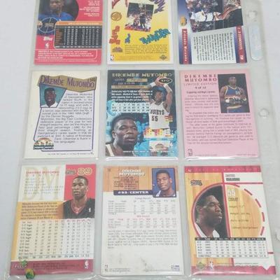 Dikembe Mutombo NBA Basketball Cards, Qty 9, 1991-2001