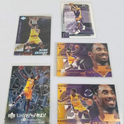 Kobe Bryant Basketball Cards, Qty 5