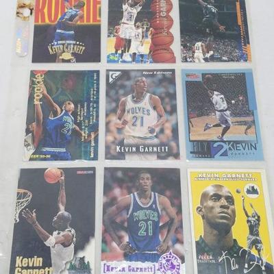 Kevin Garnett NBA Basketball Cards, Qty 9, 1995-2001