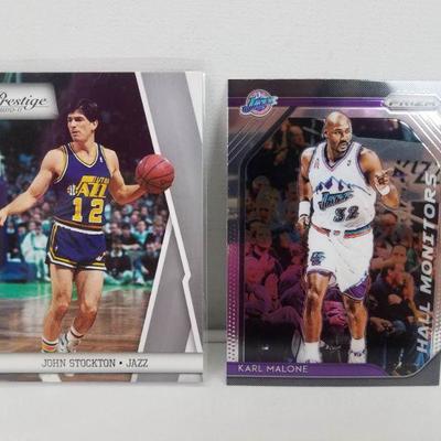 Panini Utah Jazz Stockton 2010 & Malone 2018 Basketball Cards
