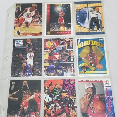 Michael Jordan NBA Basketball Cards, Qty 9, 1993-1998
