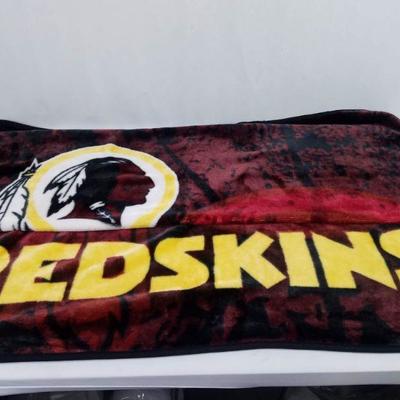 Washington Redskins Blanket. Some trim missing. Clean. 48