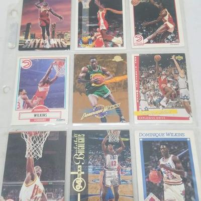 Dominique Wilkins NBA Basketball Cards, Qty 9, 1990-1995
