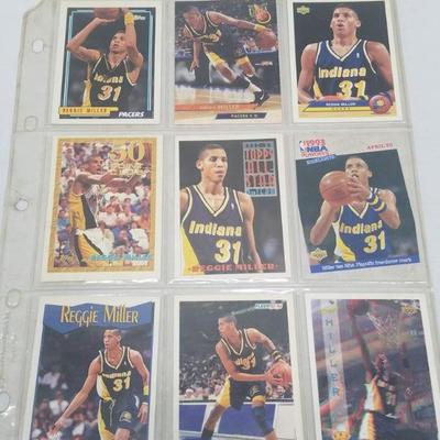 Reggie Miller NBA Basketball Cards, Qty 9, 1991-1994