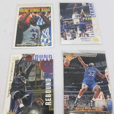 Shaquille O'Neal Basketball Cards, Qty 4, Lot B