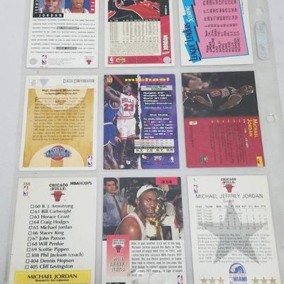 Michael Jordan NBA Basketball Cards, Qty 9, 1991-1996