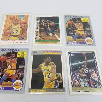 Magic Johnson Basketball Cards, Qty 6