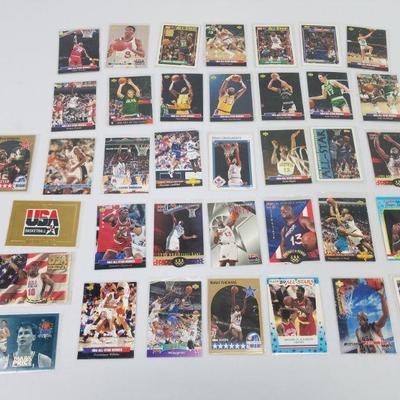 NBA & USA All-Star Basketball Cards, Qty 69 (Top Card is Magic Johnson)