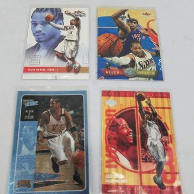 Allen Iverson Basketball Cards, Qty 4