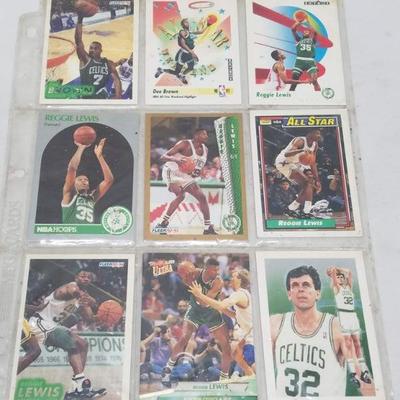 Celtics NBA Basketball Cards: (2)Brown, (6)Lewis & (1)McHale, Qty 9, 1990-1993
