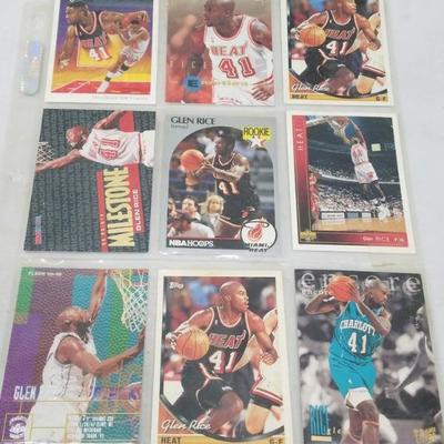 Glen Rice NBA Basketball Cards, Qty 9, 1990-1996