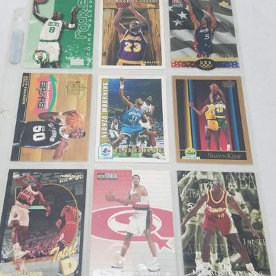 NBA Basketball Cards, Qty 9. First Card is Antoine Walker. 1990-1998