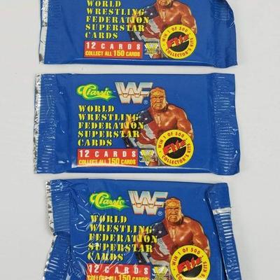 Classic World Wrestling Federation Superstar Cards. 3 packages 1991 Sealed - New