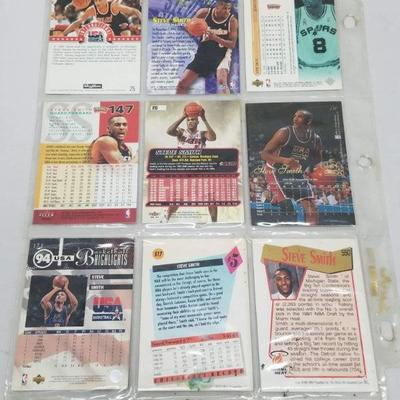 Steve Smith NBA Basketball Cards, Qty 9, 1991-2002