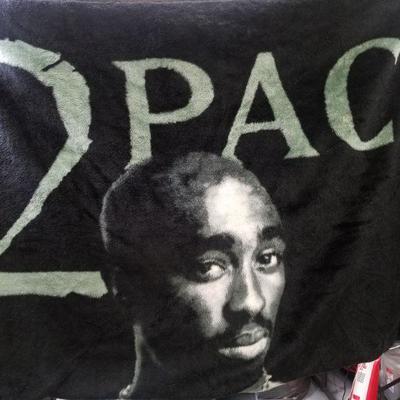 2PAC Blanket. Some trim missing. Clean. Approx 96