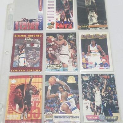 Dikembe Mutombo NBA Basketball Cards, Qty 9, 1991-2001