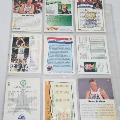 Larry Bird NBA Basketball Cards, Qty 9, 1990-1993