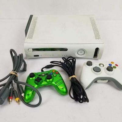 Xbox 360 with Controllers & AV Cable - No Power Cable, Untested