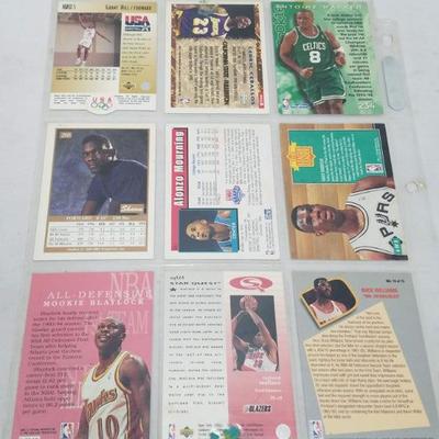 NBA Basketball Cards, Qty 9. First Card is Antoine Walker. 1990-1998