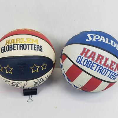 Harlem Globetrotters Basketballs, Qty 2. Autographed