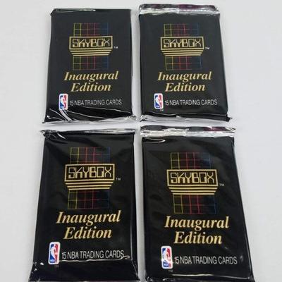 NBA Trading Cards: Skybox Inaugural Edition. 4 packages 1990. Sealed - New