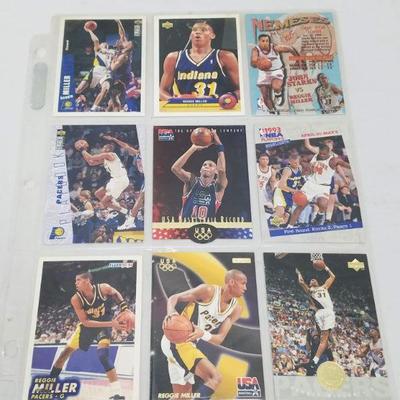 Reggie Miller NBA Basketball Cards, Qty 9, 1991-1996