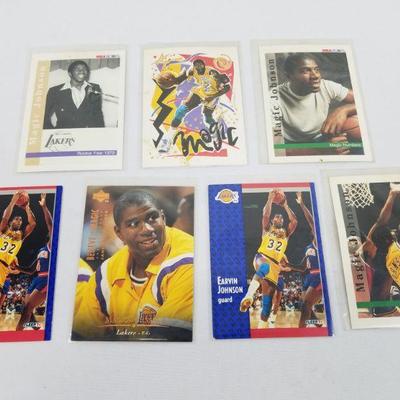 Magic Johnson Basketball Cards, Qty 7