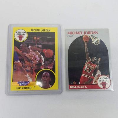 2 Michael Jordan Basketball Cards 1990-1991