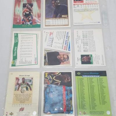 Shawn Kemp NBA Basketball Cards, Qty 9, 1990-1996