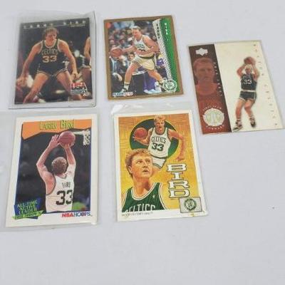 Lot 1: 5 Larry Bird NBA Cards