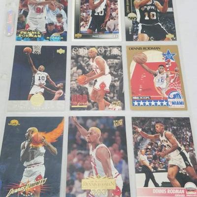 Dennis Rodman NBA Basketball Cards, Qty 9, 1990-1996