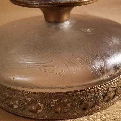 Swirl Satin Glass & Antique Brass Bowl